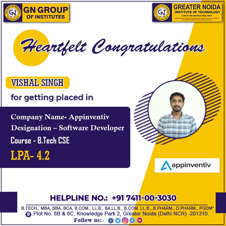 Placed Students - GN Group Greater Noida